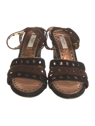 Prada Suede Lasercut Accents Espadrilles