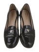 Prada Enameled Metal Triangle Patent Leather Loafers