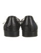 Prada Enameled Metal Triangle Patent Leather Loafers