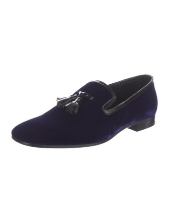 Prada Velvet Tassel Accents Loafers