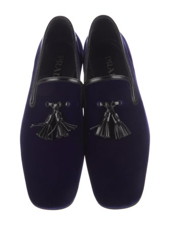 Prada Velvet Tassel Accents Loafers