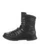 Prada Sport Leather Studded Accents Combat Boots
