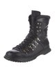 Prada Sport Leather Studded Accents Combat Boots
