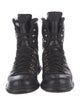 Prada Sport Leather Studded Accents Combat Boots