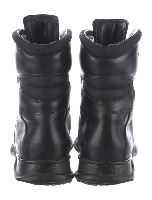 Prada Sport Leather Studded Accents Combat Boots