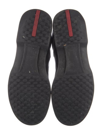 Prada Sport Leather Studded Accents Combat Boots