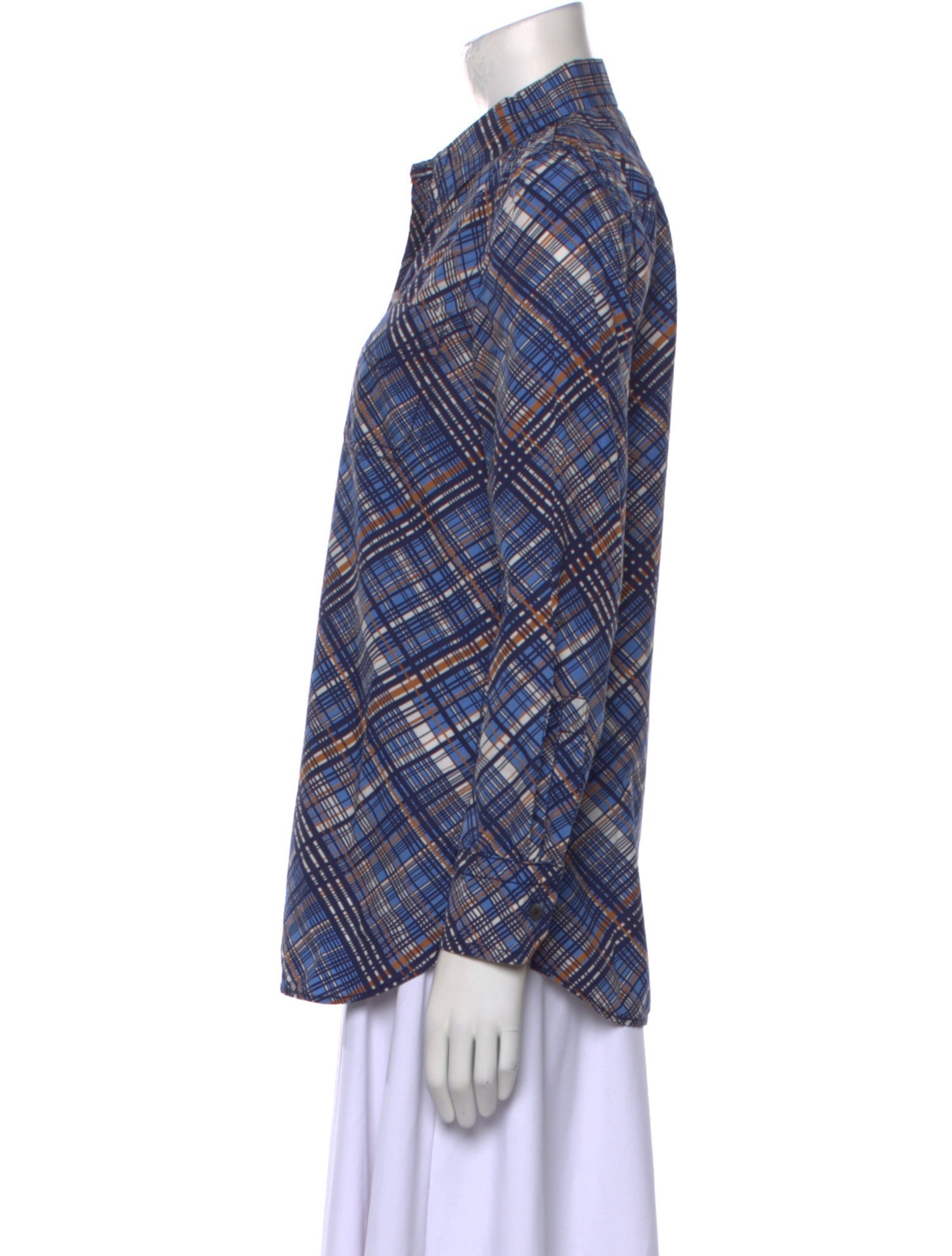 Prada 2015 Plaid Print Button-Up Top