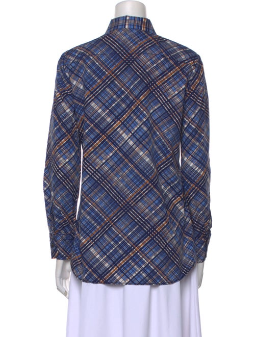 Prada 2015 Plaid Print Button-Up Top