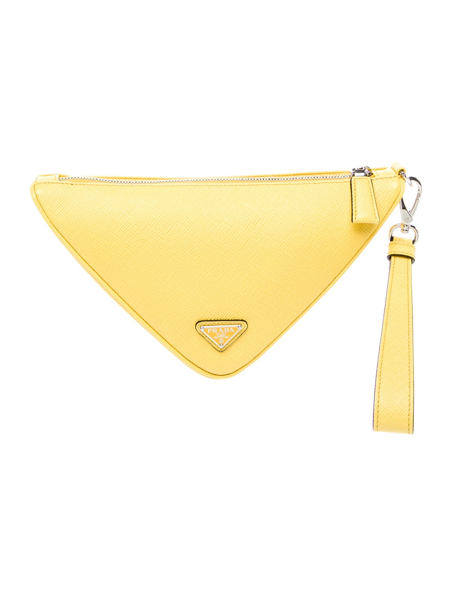Prada Enameled Metal Triangle Triangle
