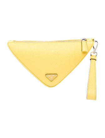 Prada Enameled Metal Triangle Triangle
