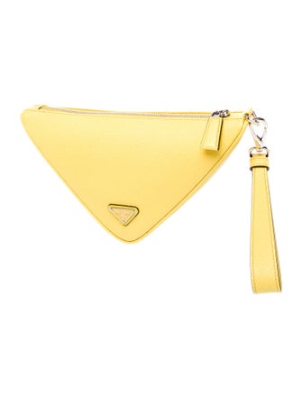 Prada Enameled Metal Triangle Triangle