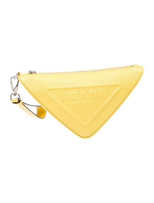 Prada Enameled Metal Triangle Triangle