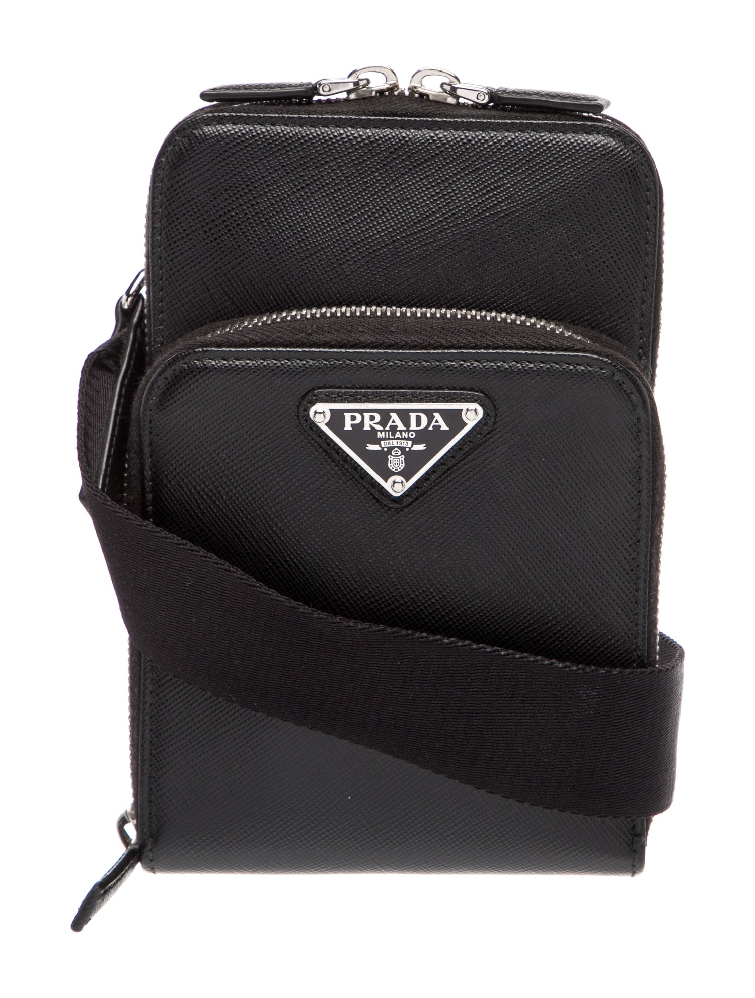 Prada Enameled Metal Triangle Pouch