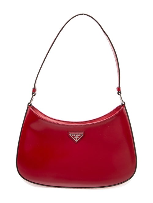 Prada Enameled Metal Triangle Cleo