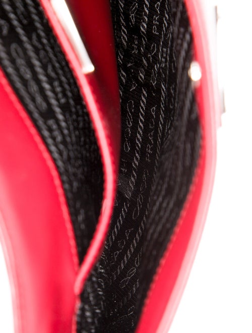 Prada Enameled Metal Triangle Cleo