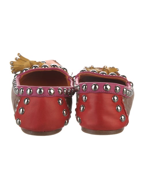 Prada Leather Colorblock Pattern Loafers