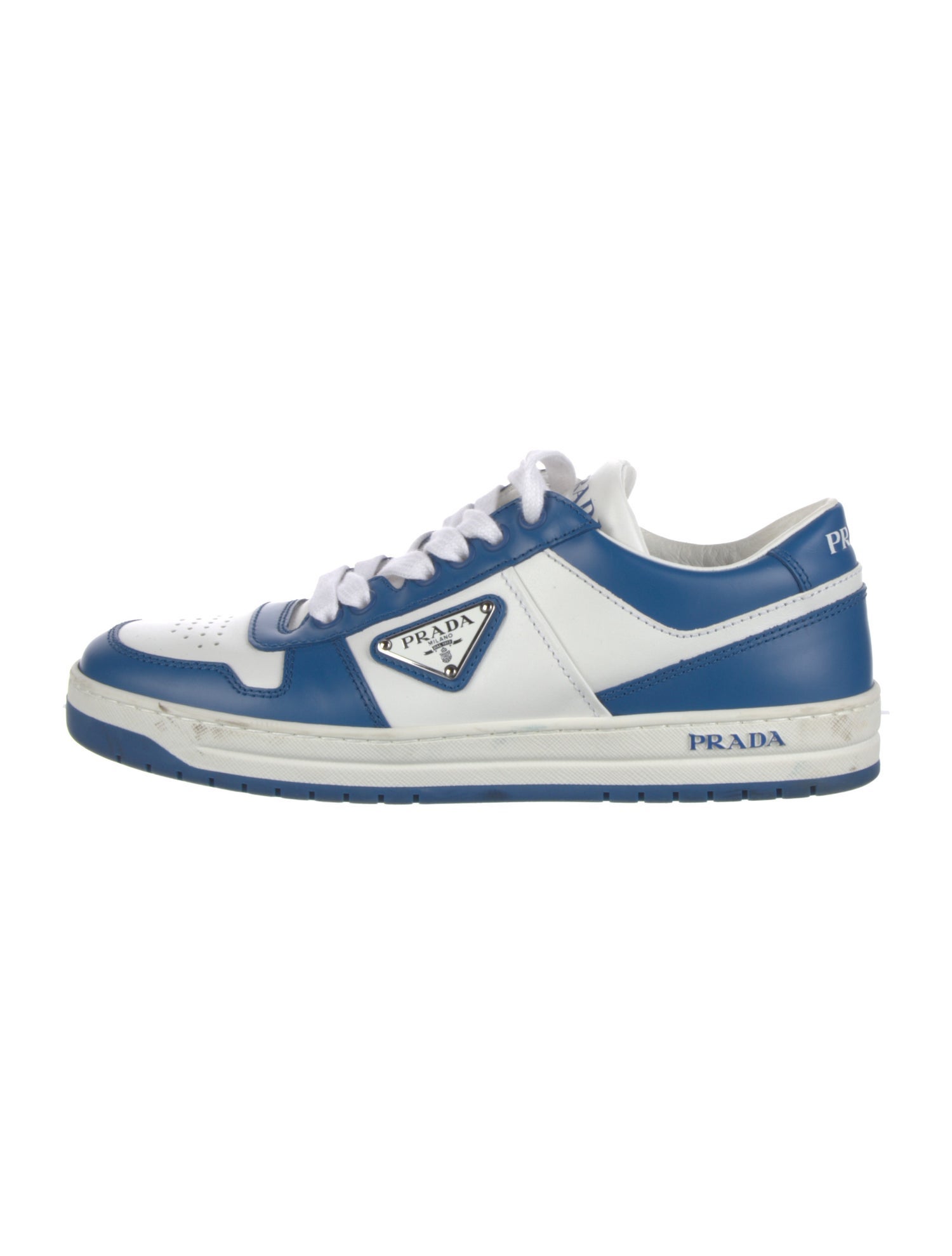 Prada Leather Colorblock Pattern Sneakers