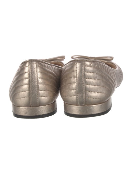 Prada Leather Bow Accents Ballet Flats