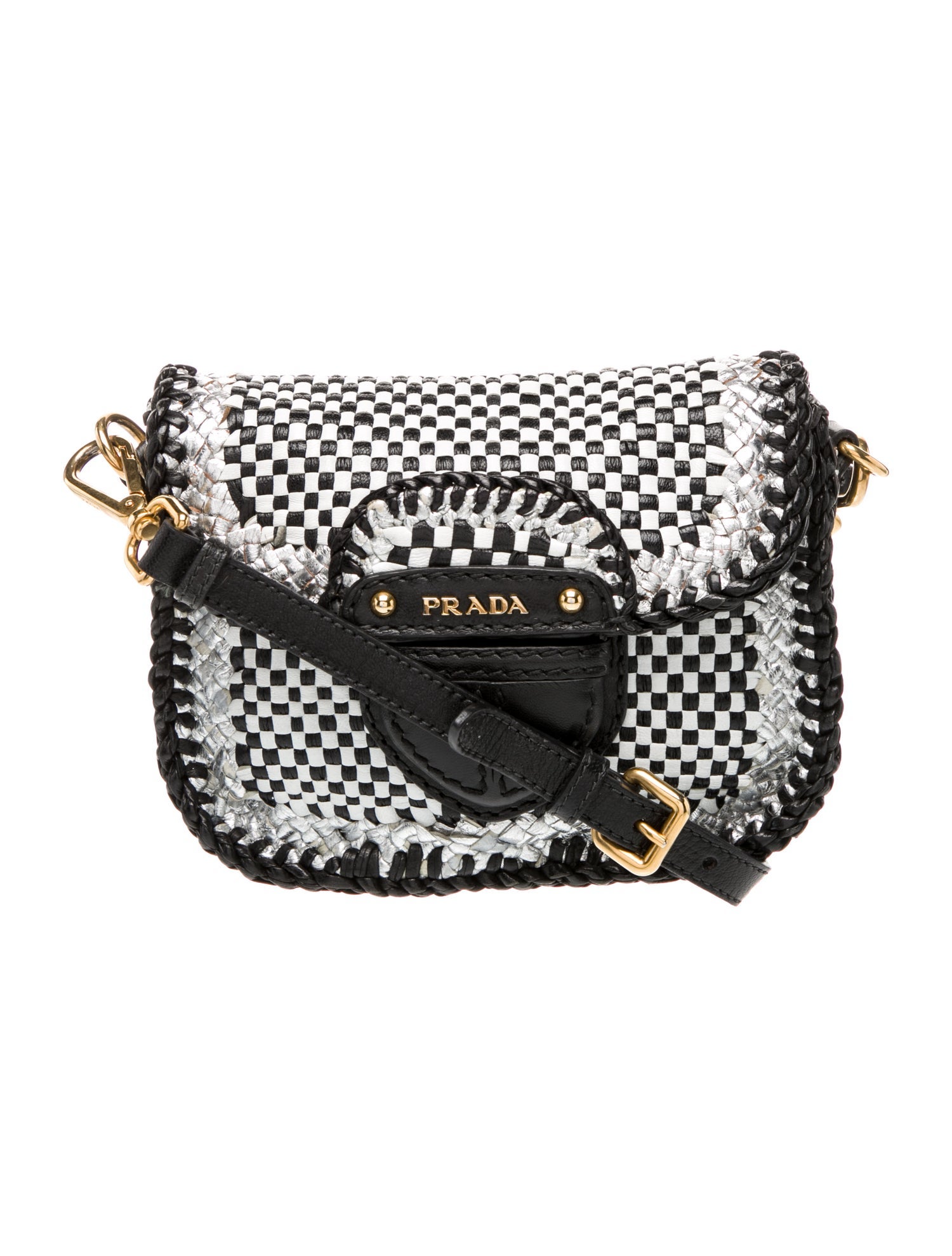 Prada Madras Leather Crossbody Bag