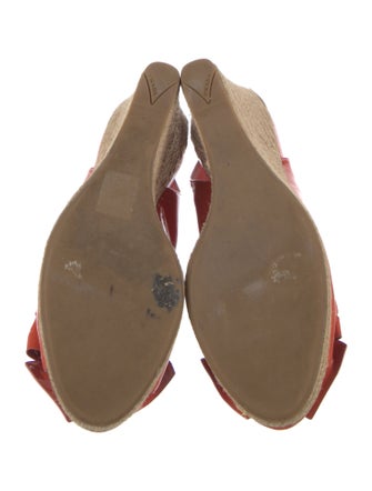 Prada Sport Patent Leather Bow Accents Espadrilles