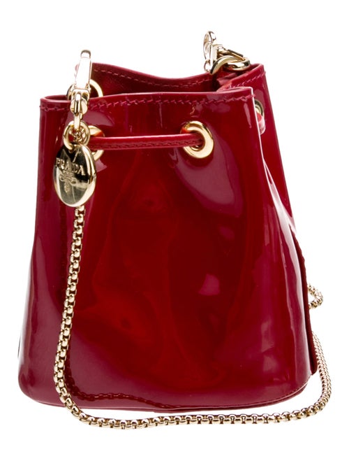 Prada Enameled Metal Triangle Bucket Bag
