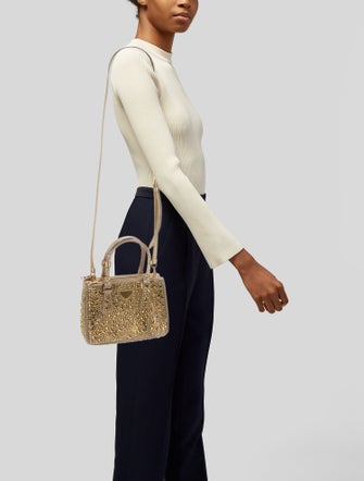 Prada Raso Galleria Double Zip Mini