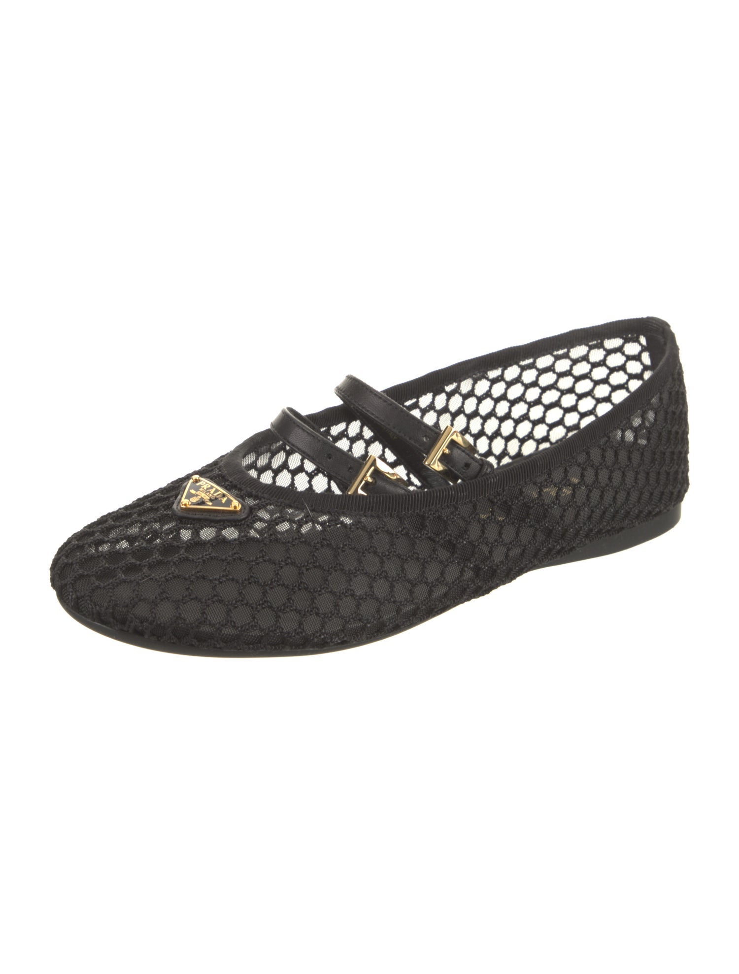Prada Mesh Mary Jane Flats