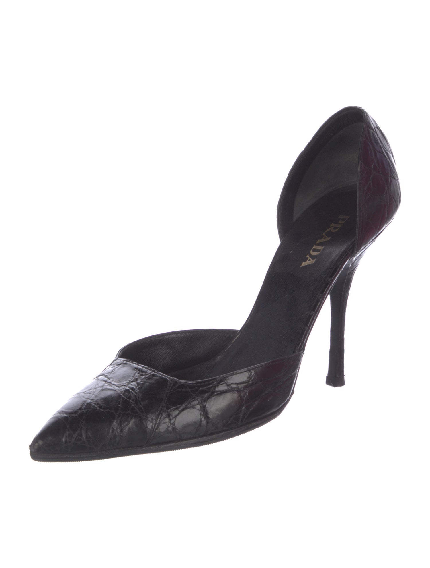 Prada Alligator D'Orsay Pumps