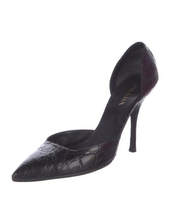 Prada Alligator D'Orsay Pumps