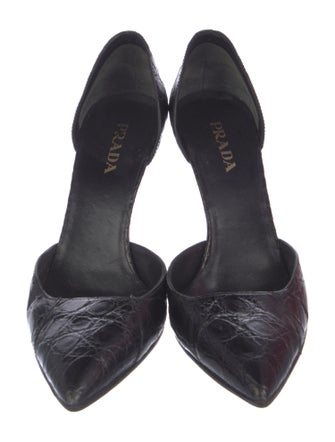 Prada Alligator D'Orsay Pumps