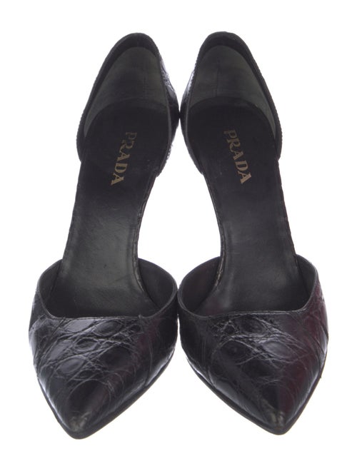 Prada Alligator D'Orsay Pumps