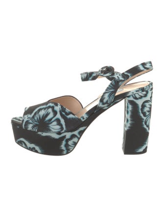 Prada Floral Print Slingback Pumps