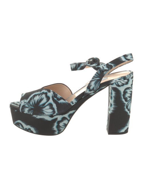 Prada Floral Print Slingback Pumps