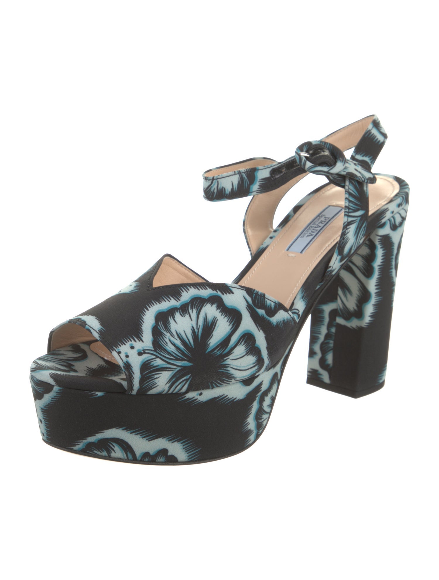 Prada Floral Print Slingback Pumps