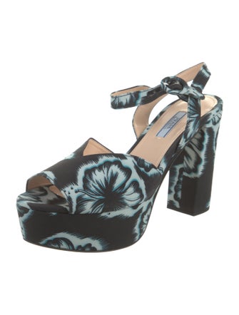 Prada Floral Print Slingback Pumps