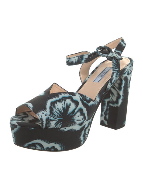 Prada Floral Print Slingback Pumps