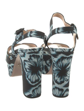 Prada Floral Print Slingback Pumps