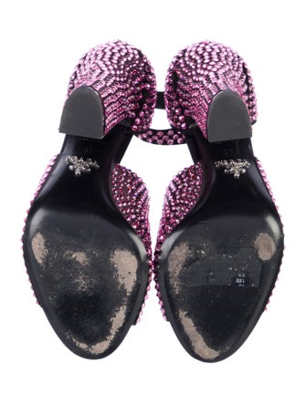 Prada Satin Crystal Embellishments Sandals
