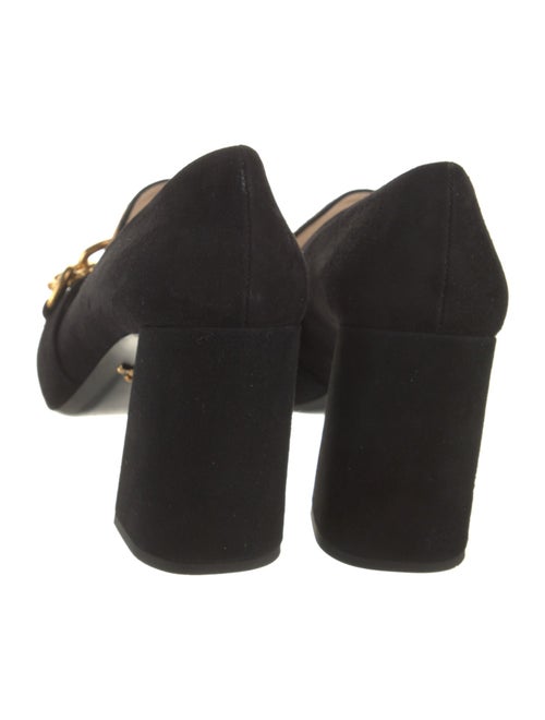 Prada Suede Chain-Link Accents Pumps