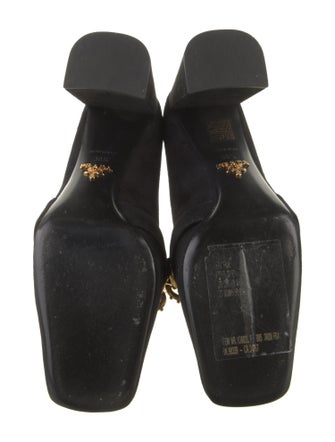 Prada Suede Chain-Link Accents Pumps