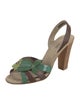 Prada Leather Colorblock Pattern Slingback Sandals