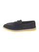 Prada Enameled Metal Triangle Suede Loafers