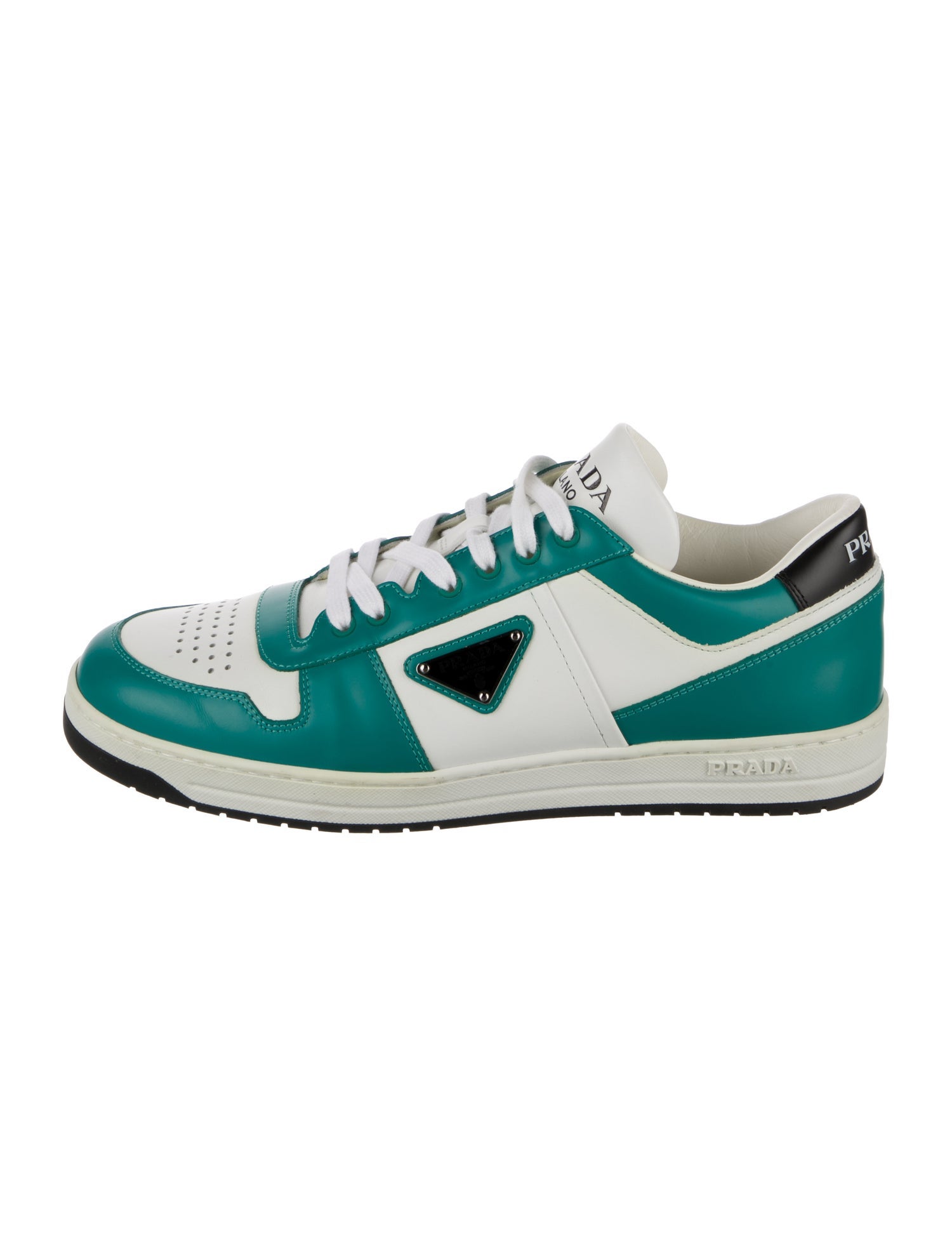 Prada Leather Colorblock Pattern Sneakers