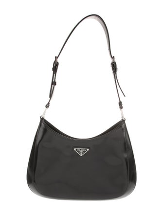 Prada Enameled Metal Triangle Cleo Medium