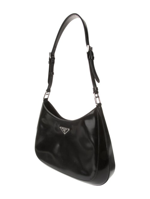 Prada Enameled Metal Triangle Cleo Medium