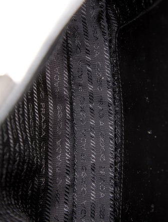 Prada Enameled Metal Triangle Cleo Medium