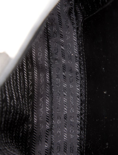 Prada Enameled Metal Triangle Cleo Medium