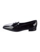 Prada Enameled Metal Triangle Patent Leather Loafers