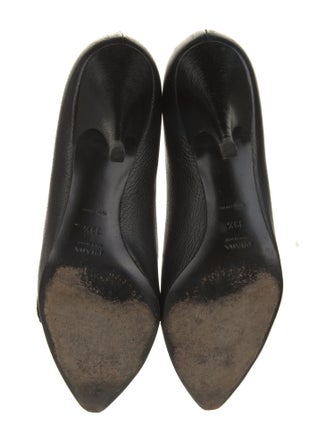 Prada Leather Crochet Trim Pumps