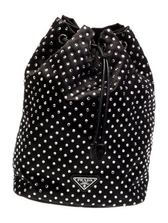 Prada Enameled Metal Triangle Bucket Bag